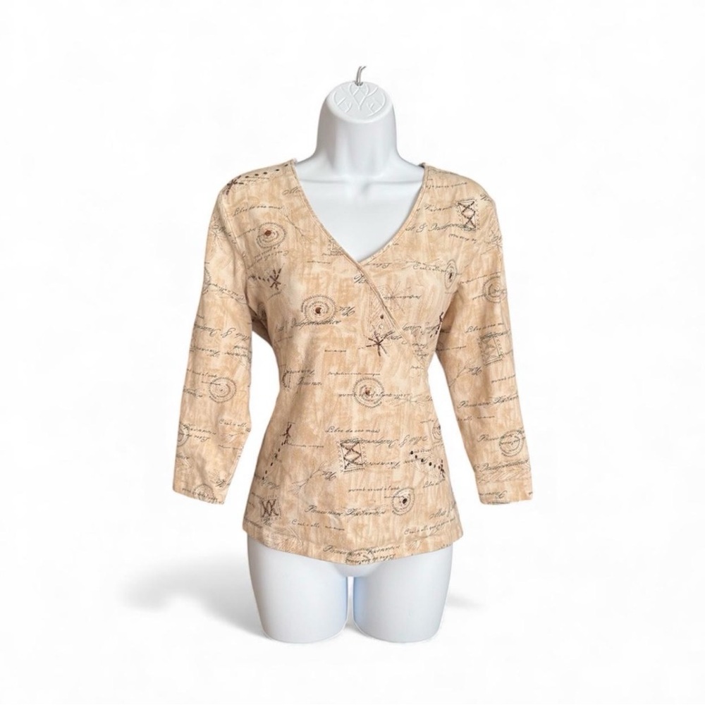 Hearts of Palm Beige Women's Blouse Size L